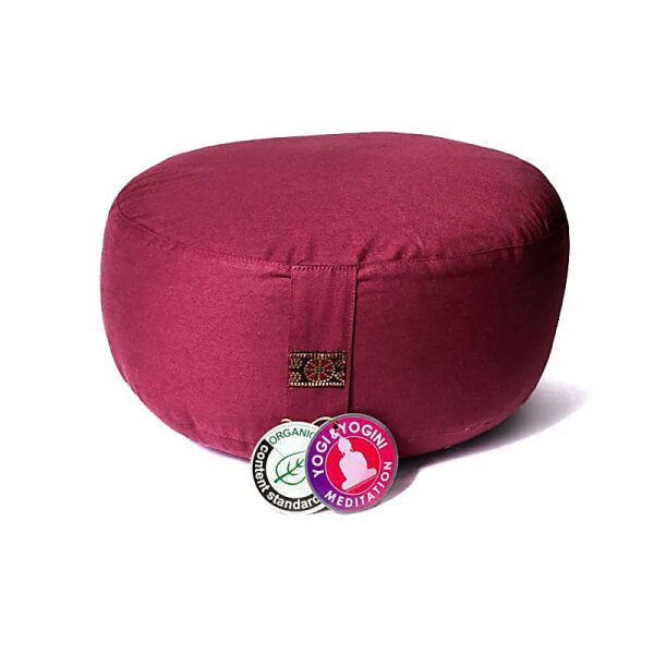 Meditationskissen hellaubergine Baumwolle BIO (OCS) -- 33x17 cm; ±2300 g