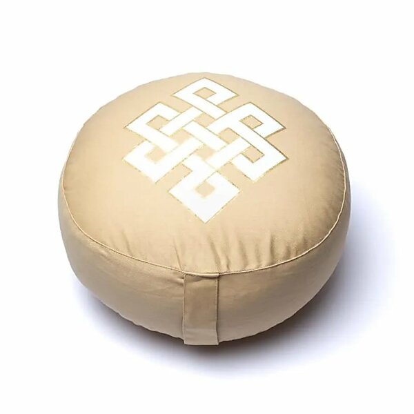 Meditationskissen Infinity Knot beige Bio-Baumwolle (OCS) -- 33x13 cm; 2100g
