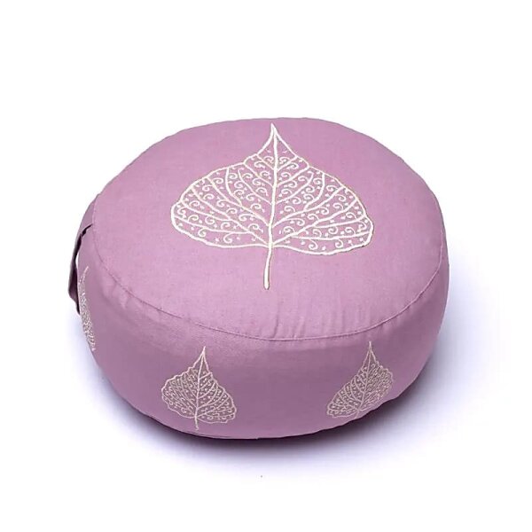 Meditationskissen lila Bodhi-Blatt BIO Baumwolle (OCS) -- 33x17 cm; 2100g