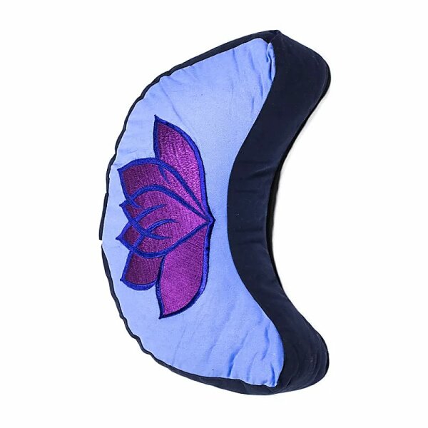 Meditationskissen Lotus blau Halbmond --  ±1008 g; 33x13 cm