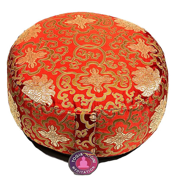 Meditationskissen Lotus Design rot -- 33x17 cm