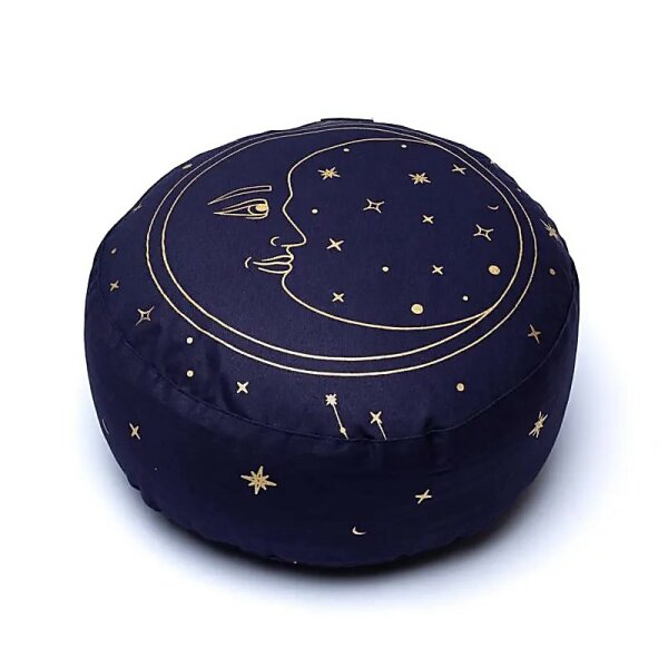 Meditationskissen Mond marineblau Bio-Baumwolle (OCS) -- 33x13 cm; 2100g