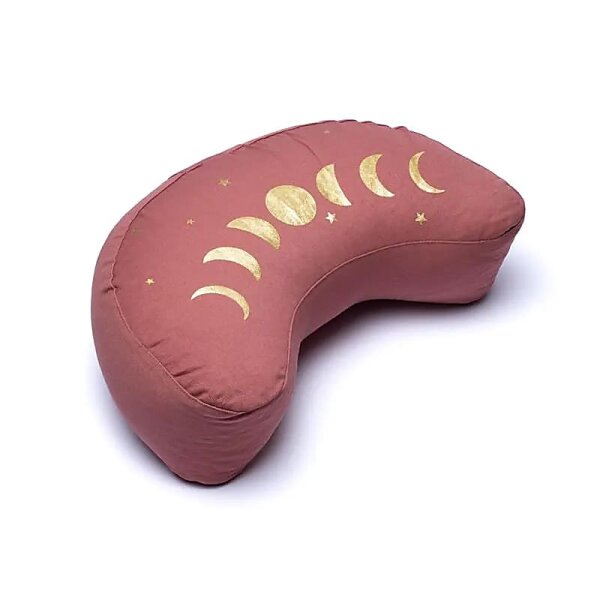 Meditationskissen Mondphase altrosa Bio-Baumwolle (OCS) -- 37x17x13 cm; 1008g