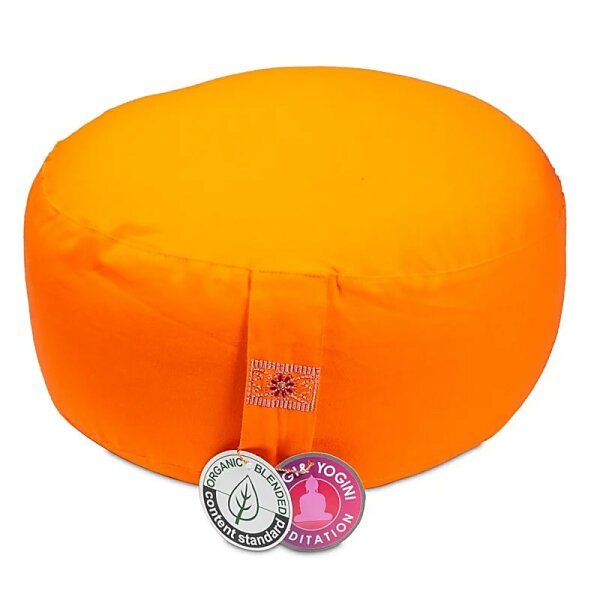 Meditationskissen orange Baumwolle BIO (OCS) -- 33x17cm; ±2300g