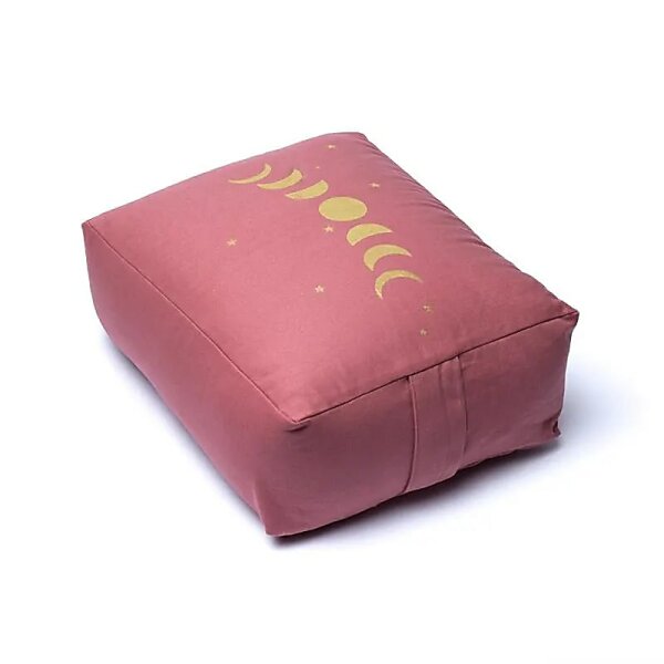 Meditationskissen Rechteck Mondphasen Mauve aus Bio-Baumwolle (OCS) -- 38x28x13 cm; 2770g