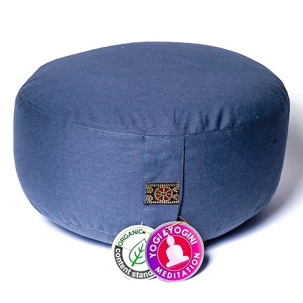 Meditationskissen schieferblau Baumwolle BIO (OCS) -- 33x17 cm; ±2300 g