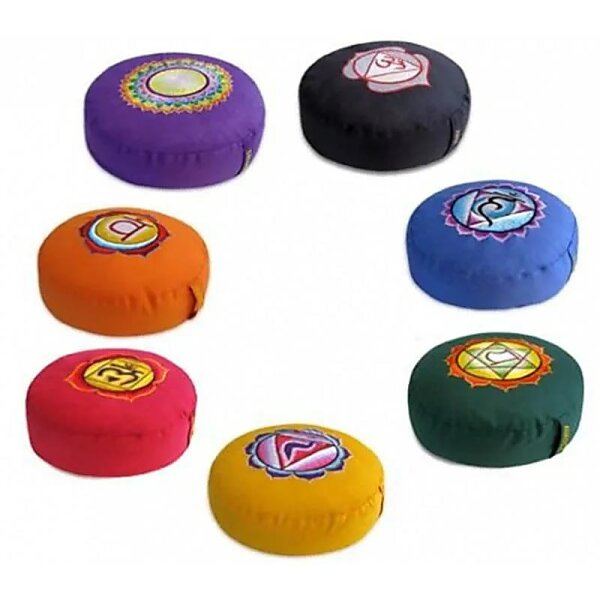 Meditationskissen SET 1 - 7 Chakrakissen bestickt --  ±16730 g