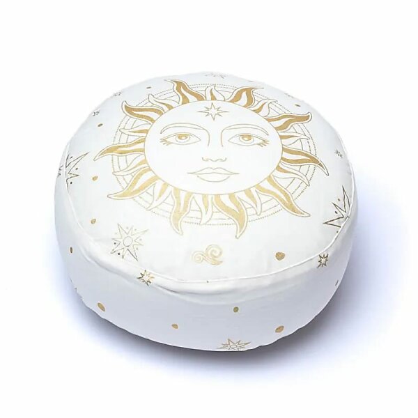 Meditationskissen Sonne weiß Bio-Baumwolle (OCS) -- 33x13 cm; 2100g