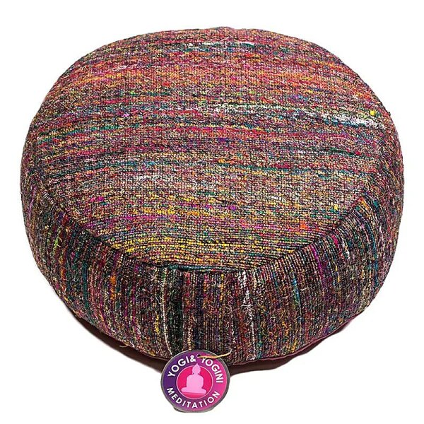 Meditationskissen Vintage Seide mehrfarbig -- 33x17 cm