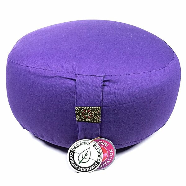 Meditationskissen violett Baumwolle BIO (OCS) -- 33x17cm; ±2300g