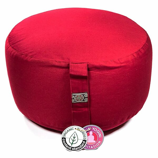 Meditationskissen XL rot Baumwolle BIO (OCS) -- 36x22cm; ±3290g