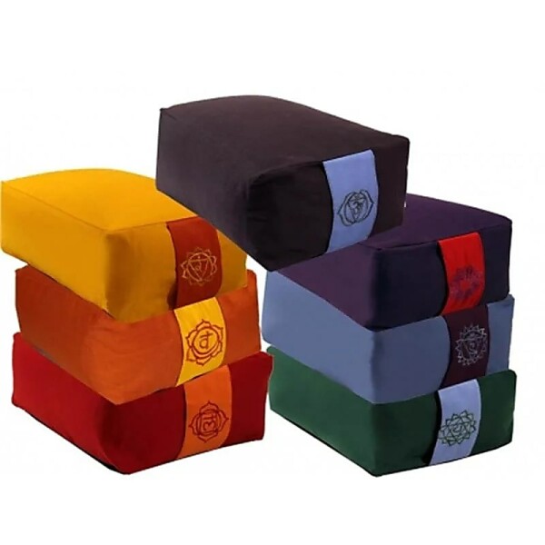 Meditationskissen/Bolster 7 Chakren SET -- 38x28x12 cm