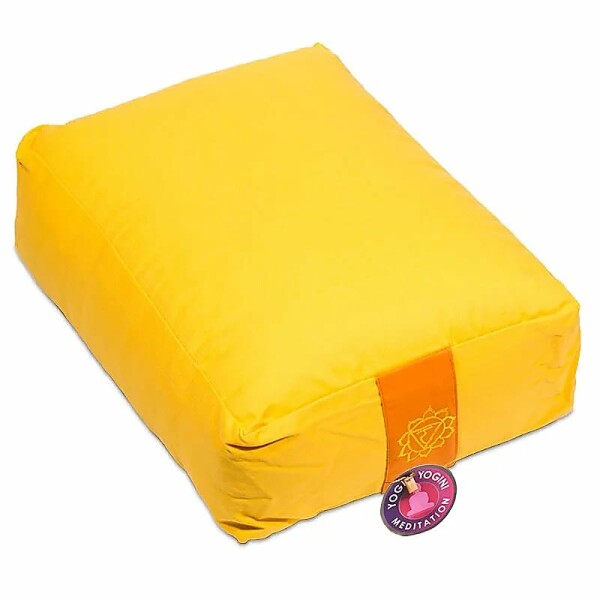 Meditationskissen/Bolster gelb 3. Chakra -- 38x28x12 cm