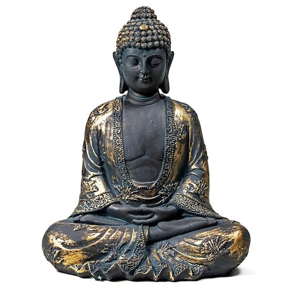 Meditierender Buddha Antiklook Japan -- 478 g; 17x11x22 cm