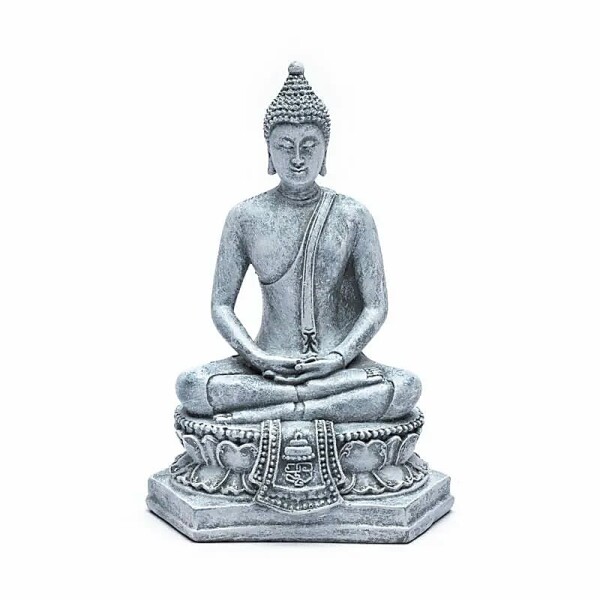 Meditierender Buddha Thailand grau -- 298 g; 13x8x18 cm