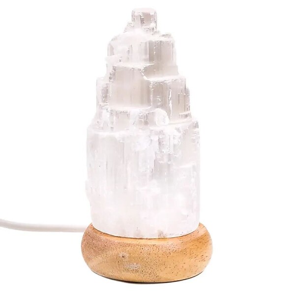 Mini Mood Selenitlampe USB  LED -- 10 cm ; 440 g