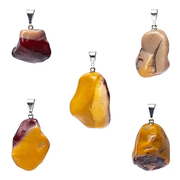 Mookaite Edelstein-Anhänger gebohrt -- ±2cm
