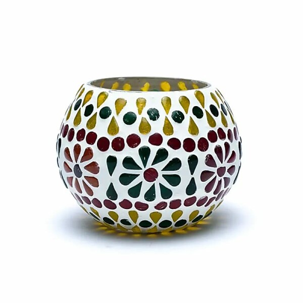 Mosaik Teelichthalter Blumen -- 7cm