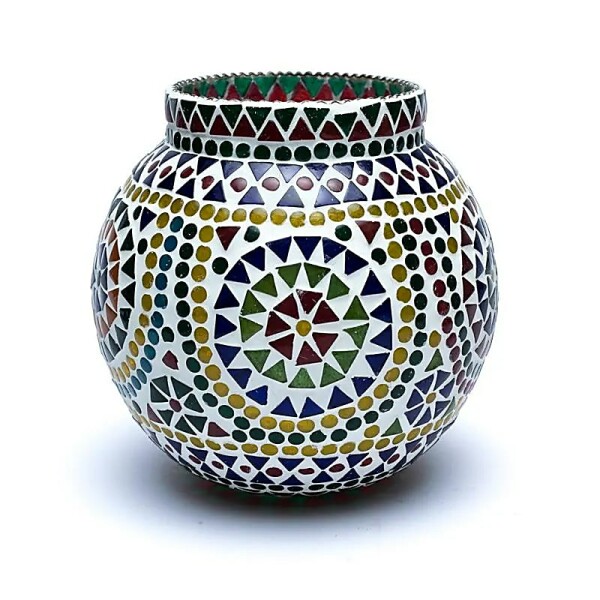 Mosaik Teelichthalter bunt -- 18cm