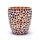 Mosaik Teelichthalter rot/gelb -- 10cm