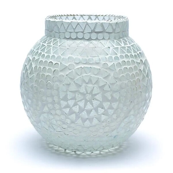 Mosaik Teelichthalter weiß -- 18cm