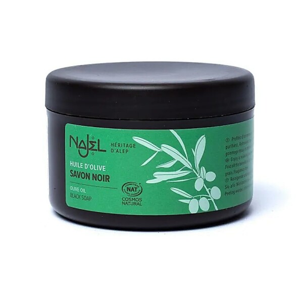 Najel Aleppo schwarze Seife mit Olivenöl unparfümiert -- 200ml