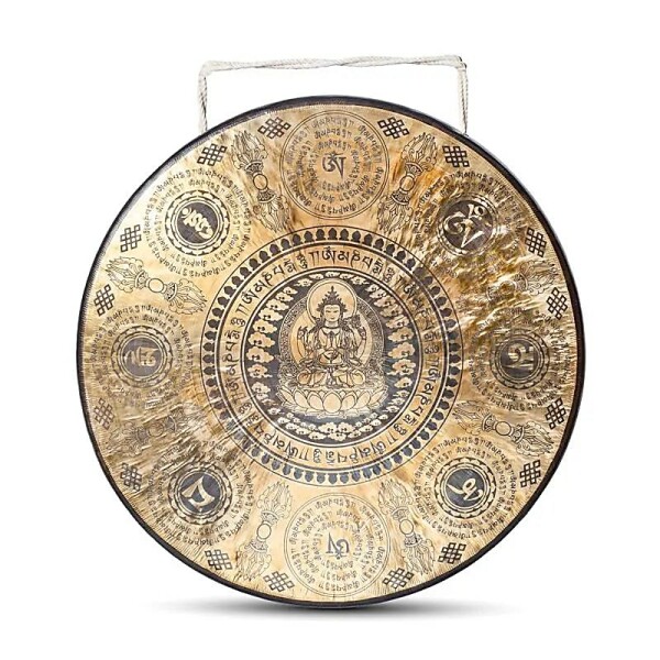 Nepalesischer Gong Chenrezig graviert -- 60cm; 9,5kg