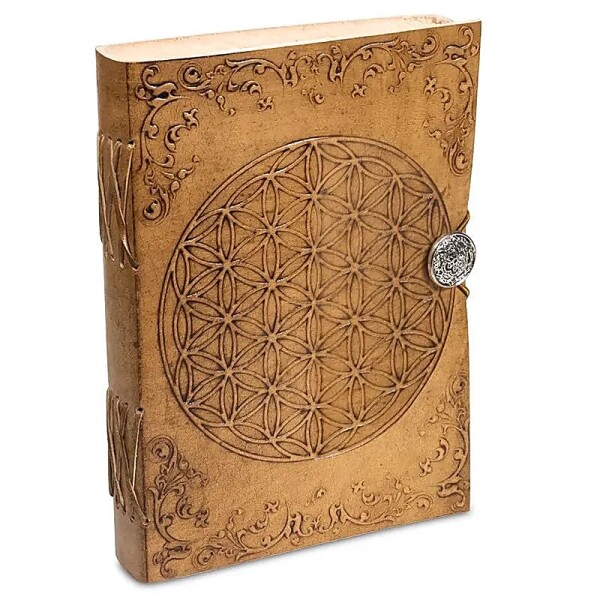 Notizbuch Blume des Lebens mit Kunstledereinband -- 250 g