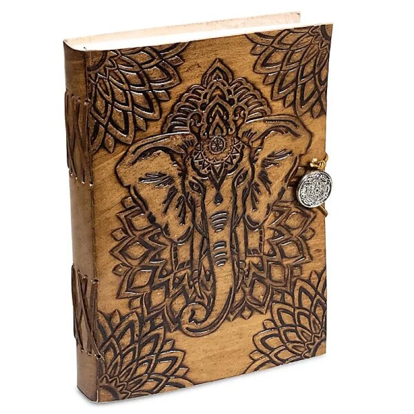 Notizbuch Elefant mit Kunstledereinband -- 250g