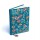 Notizbuch Samt blau mit Blumen -- 20x15 cm