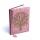 Notizbuch Samt rosa mit Lebensbaum - 20x15 cm
