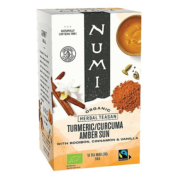 Numi Biologischer Kurkuma Tee Amber Sun -- 18x3 g