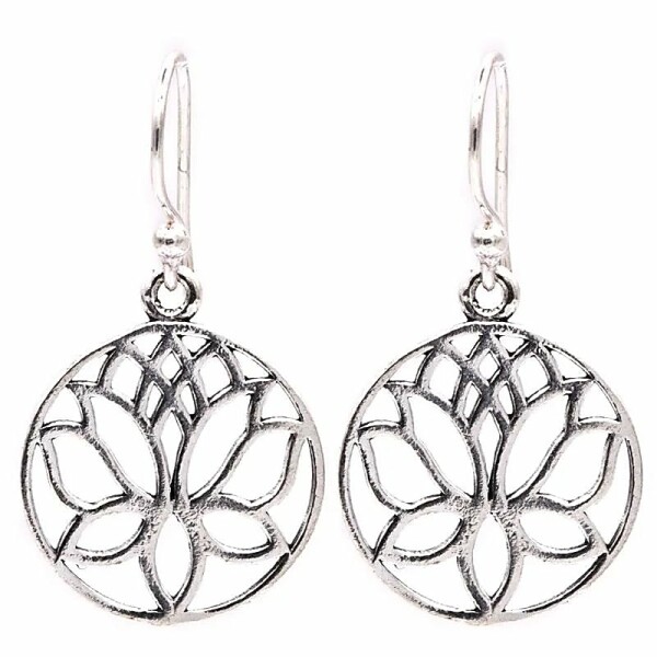 Ohrhänger Lotus Messing silberfarbig -- 1.8 cm