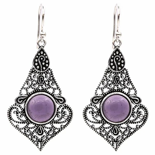 Ohrhänger mit Amethyst -- 4x2.5 cm