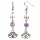 Ohrringe Chevron-Amethyst/Bergkristall mit Lotus -- 8mm