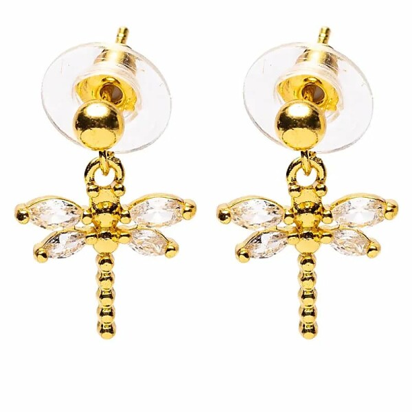 Ohrringe Libelle goldfarben -- ±2,5 cm