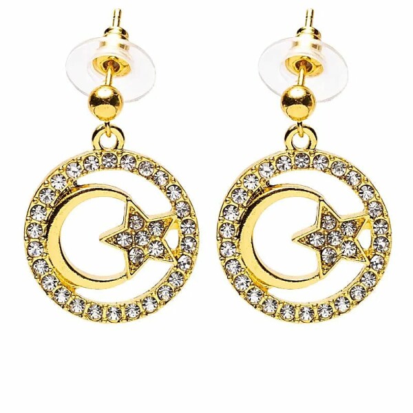 Ohrringe Mond und Stern goldfarben -- ±2,5 cm
