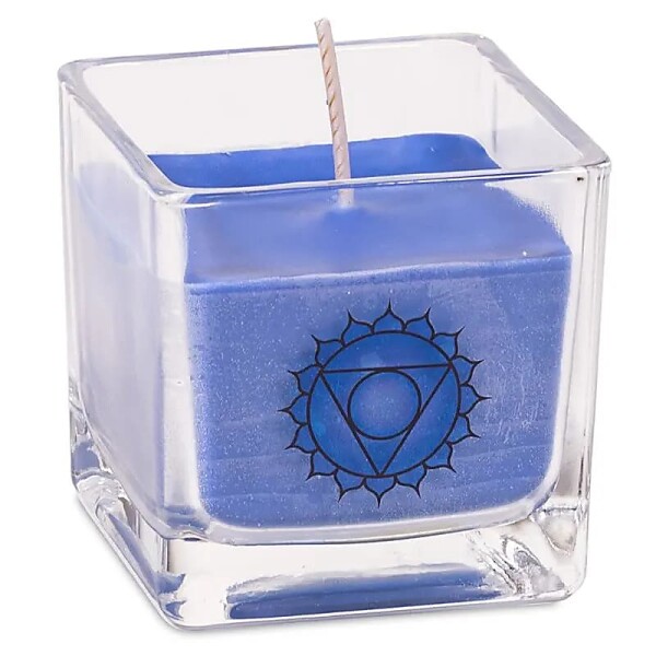 Ökologische Rapswachs-Duftkerze 5. Chakra -- ±260 g; 6x6x6 cm