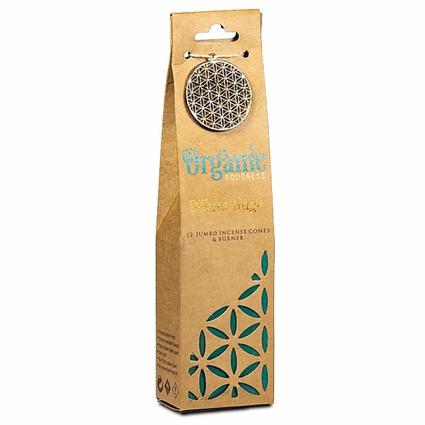 Organic Goodness Weißer Salbei Weihrauchkegel +Halter -- 72g