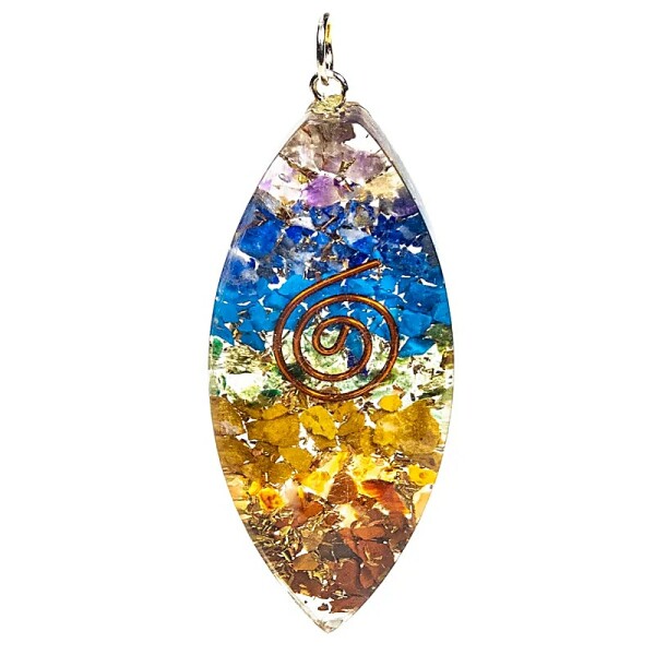 Orgonit Anhänger oval vielfarbig -- 5 cm