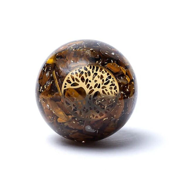 Orgonit Kugel Tigerauge Lebensbaum -- ±5.5cm