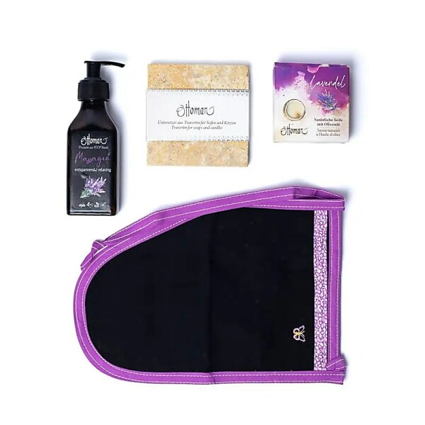 Ottoman Massage-Geschenkset Lavendel -- 16x18x5,5cm; 715g