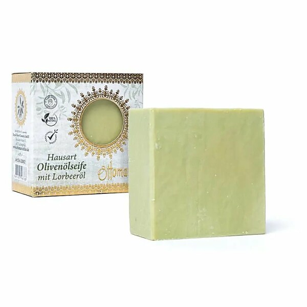 Ottoman Olivenölseife mit Lorbeeröl 20% -- ±190g