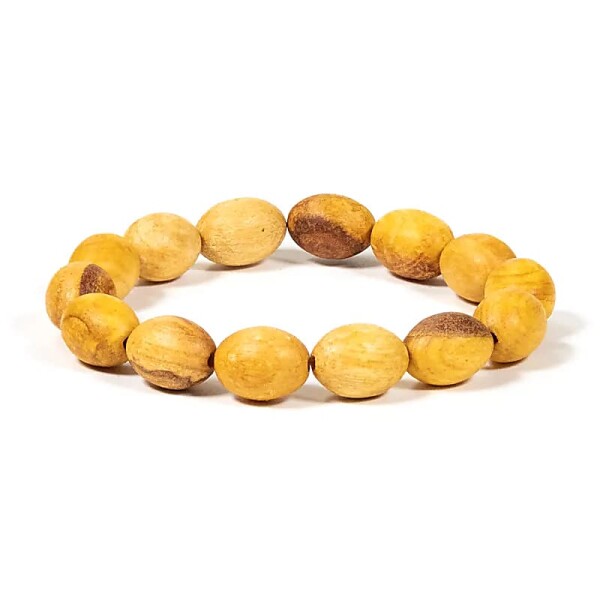 Palo Santo Armband ovale Perlen elastisch  -- 1 cm