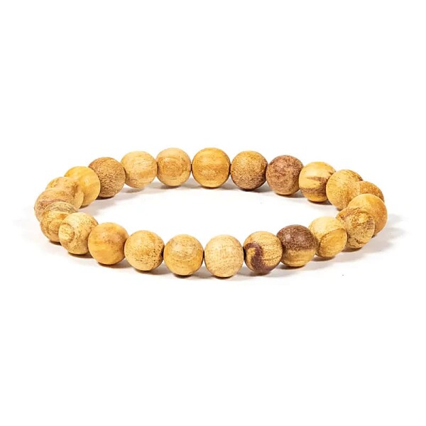 Palo Santo Armband runde Perlen M elastisch -- 0.8 cm