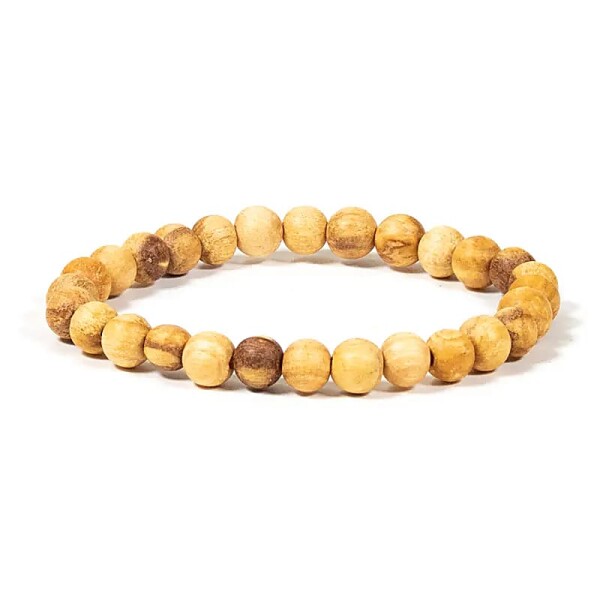 Palo Santo Armband runde Perlen S elastisch -- 0.6 cm