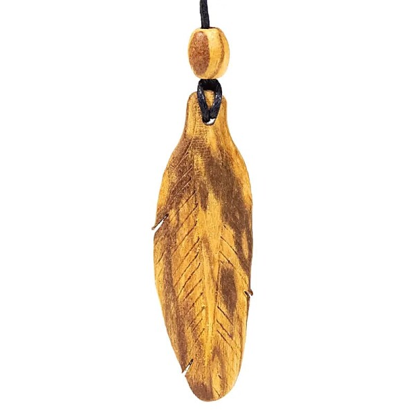 Palo Santo Halskette Feder klein -- 6 cm