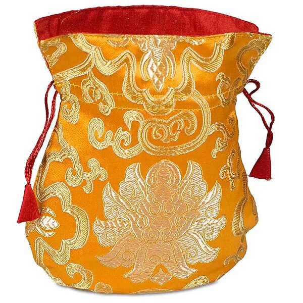 Patchwork Beutel Lotus Orange -- 19x16 cm