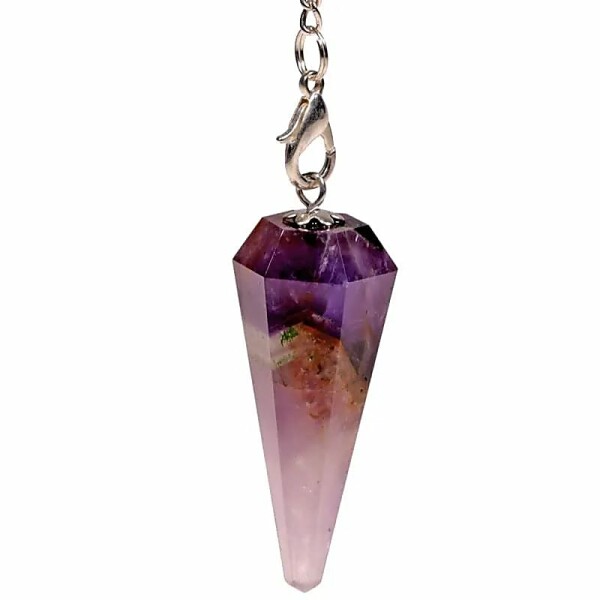 Pendel Amethyst & Chakrakette -- 16 g; 3-4 cm
