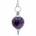 Pendel Amethyst Kugelform &amp; Chakrakette -- 24 g; 4x2 cm